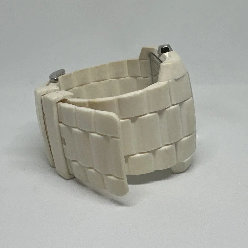 Fossil FS4603 Men's White Silicone Straps Analog Dial Quartz Wristwatch HME573